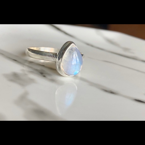 wiredbyjen Jewelry - Ring Rainbow Moonstone & Sterling Silver sz8